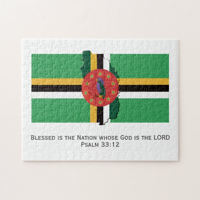 DOMINICA FLAGGA | Blad nation | Dominikanska Pussel (Horisontell)