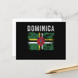 Dominica Flagga Distress Dominican Flagga Vykort