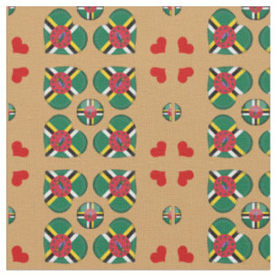 Dominica Flagga & Dominica Heart mode Fabric Tyg