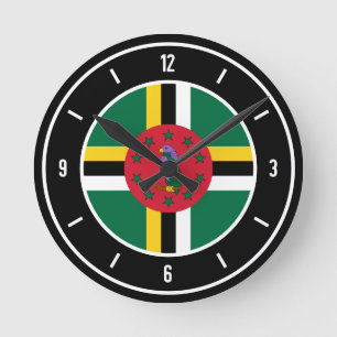Dominica Flagga Elegant Rund Klocka