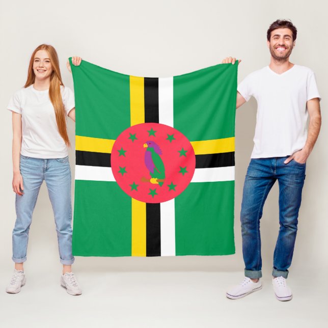 Dominica flagga fleecefilt (På plats)