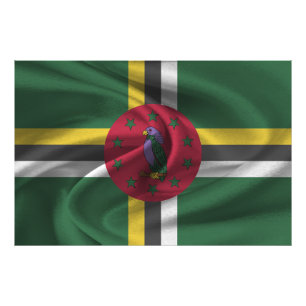 Dominica Flagga Fototryck
