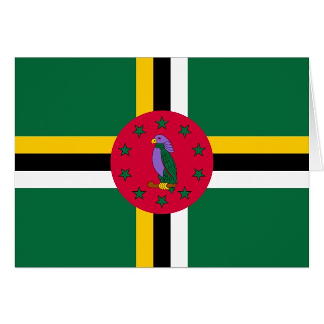 Dominica Flagga Hälsningskort (Framsidan Horizontal)
