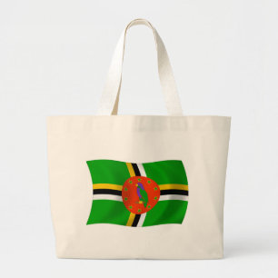 Dominica Flagga Handväskor Jumbo Tygkasse