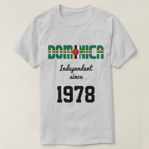 Dominica Flagga IndeIndeIndeIndependence Firande T Shirt
