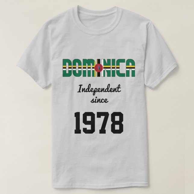Dominica Flagga IndeIndeIndeIndependence Firande T Shirt (Design framsida)