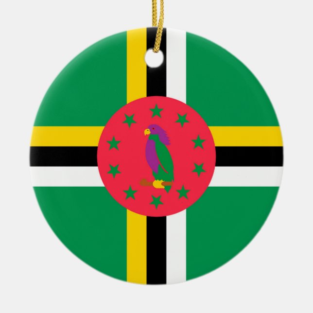 Dominica flagga julgransprydnad keramik (Framsidan)