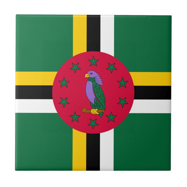 Dominica Flagga Kakelplatta (Framsidan)
