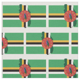 DOMINICA Flagga Karta kontur Tyg