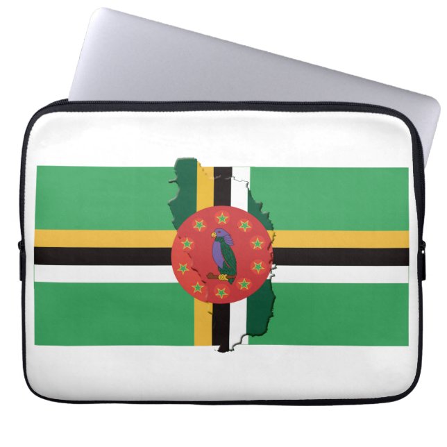 DOMINICA Flagga Karta Patriotic WHITE Laptop Fodral (Framsidan)