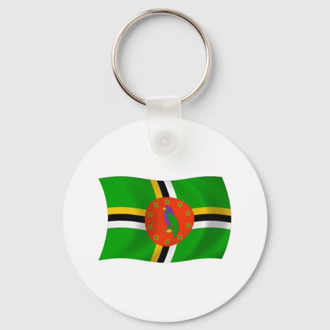 Dominica Flagga Keychain Nyckelring (Framsida)