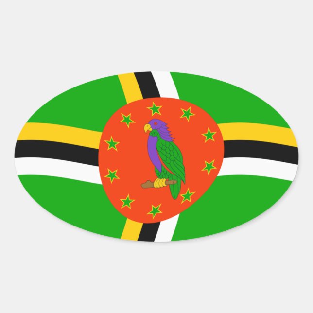 Dominica Flagga Klistermärke (Framsida)