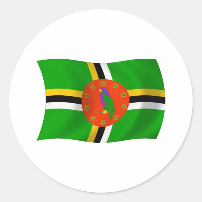Dominica Flagga Klistermärke (Framsida)