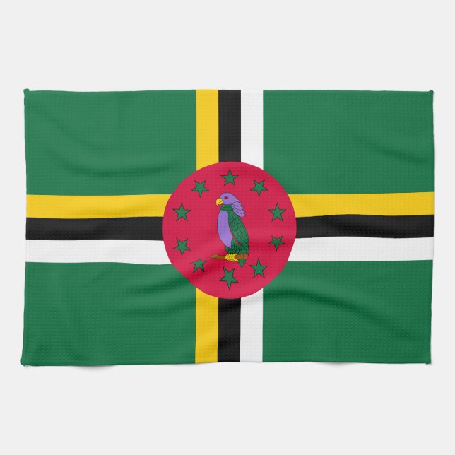 Dominica Flagga Kökshandduk (Horisontell)