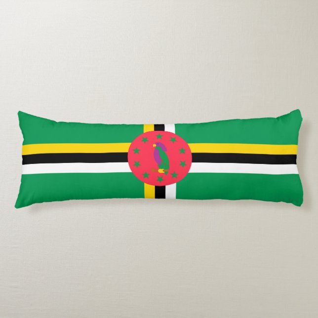 Dominica flagga kroppskudde (Framsidan)