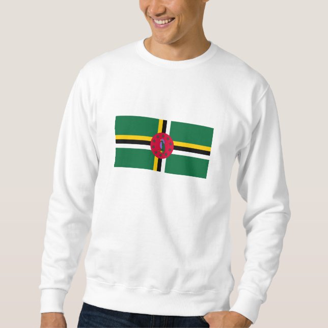 Dominica Flagga Lång Ärmad Tröja (Framsida)