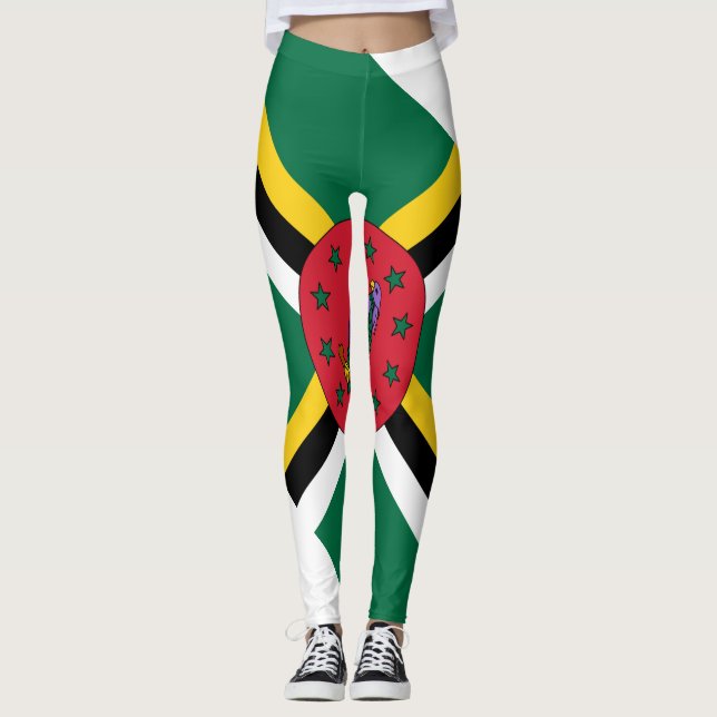 Dominica flagga Leggings (Framsida)