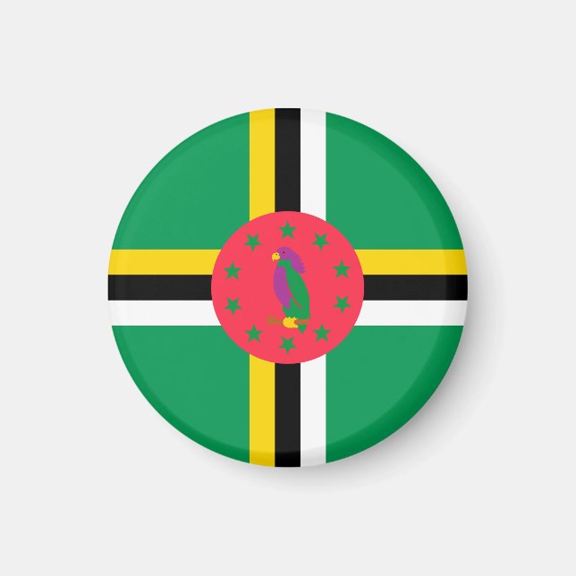 Dominica flagga magnet (Framsidan)