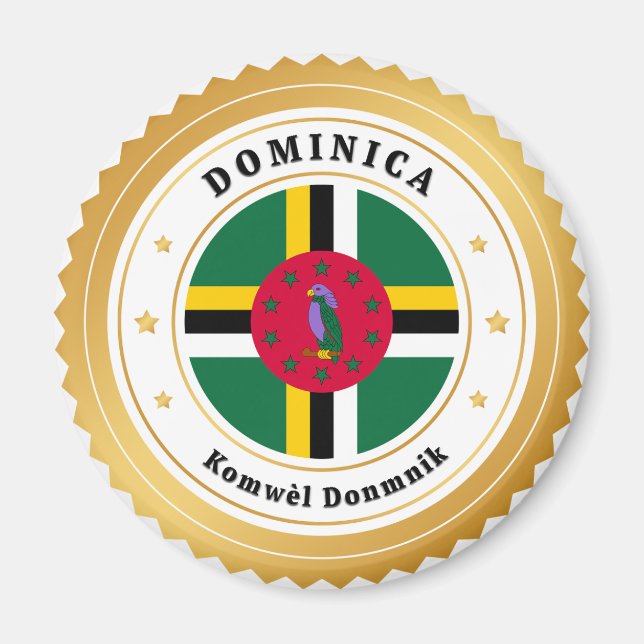 Dominica Flagga Magnet (Framsidan)