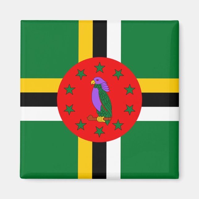 Dominica Flagga Magnet (Framsidan)