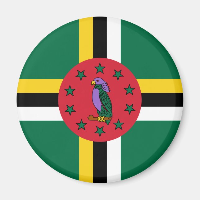 Dominica Flagga Magnet (Framsidan)