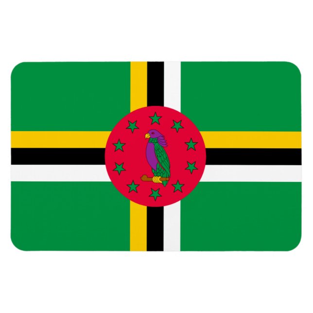 Dominica Flagga Magnet (Horisontell)