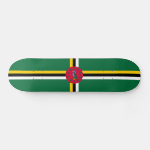 Dominica flagga mini skateboard bräda 18,5 cm