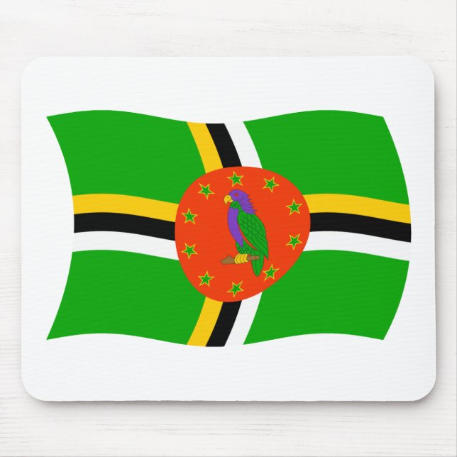 Dominica Flagga Mousepad Musmatta (Framsidan)