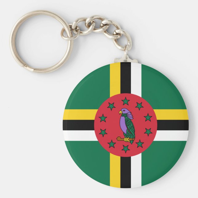 Dominica Flagga Nyckelring (Framsidan)