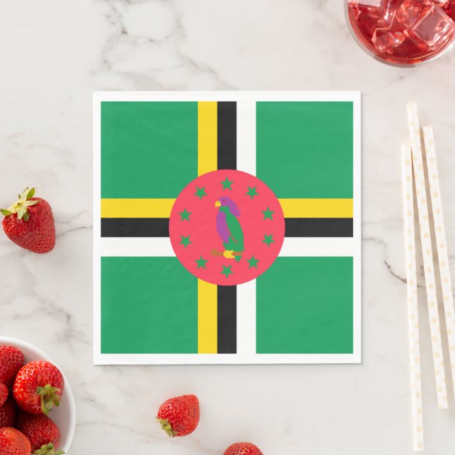 Dominica flagga pappersservett (Insitu)