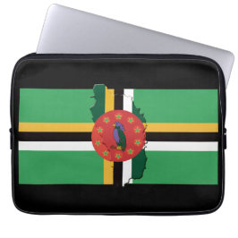 DOMINICA Flagga Patriotic BLACK Karta Laptop Fodral