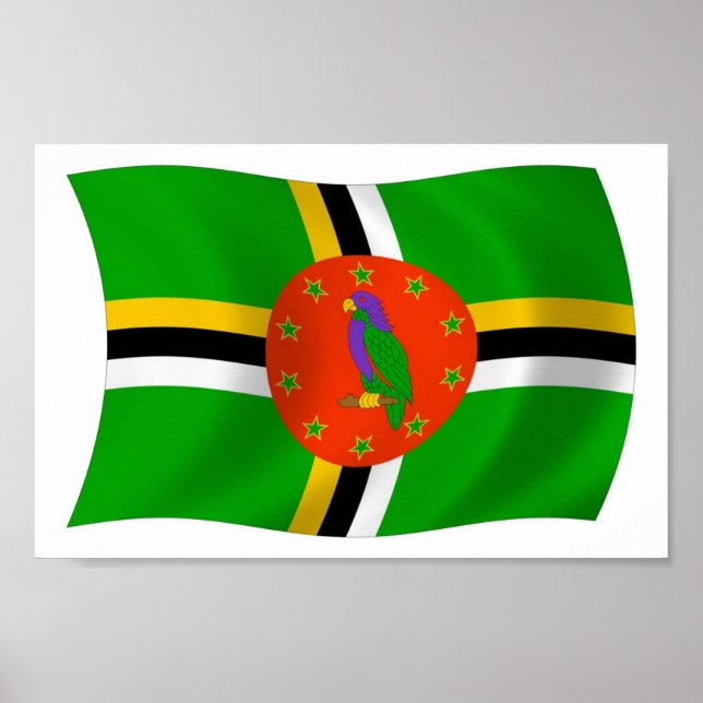Dominica Flagga Poster Skriv ut (Framsidan)