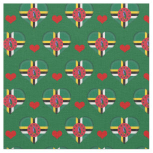 Dominica Flagga Red Heart mode Fabric / Dominica Tyg