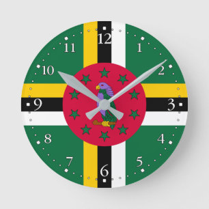 Dominica flagga rund klocka