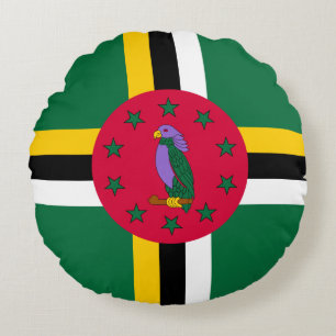 Dominica flagga rund kudde