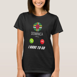 Dominica Flagga Souvenir Dominica ringer upp T Shirt