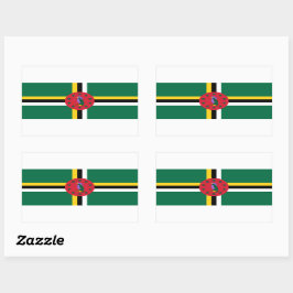 Dominica Flagga Sticker Rektangulärt Klistermärke