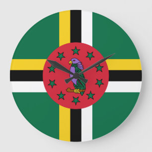 Dominica Flagga Stor Klocka