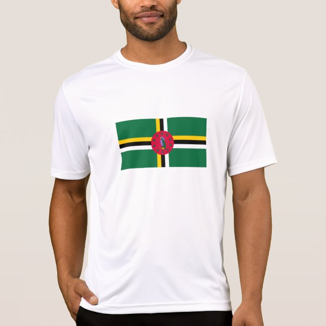 Dominica Flagga T Shirt (Framsida)
