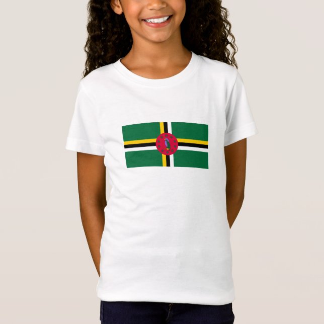 Dominica Flagga T Shirt (Framsida)