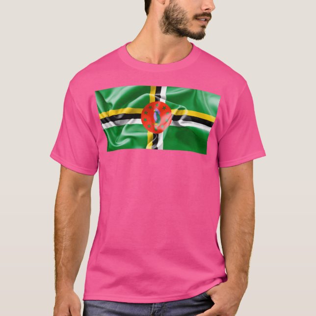 Dominica Flagga T Shirt (Framsida)