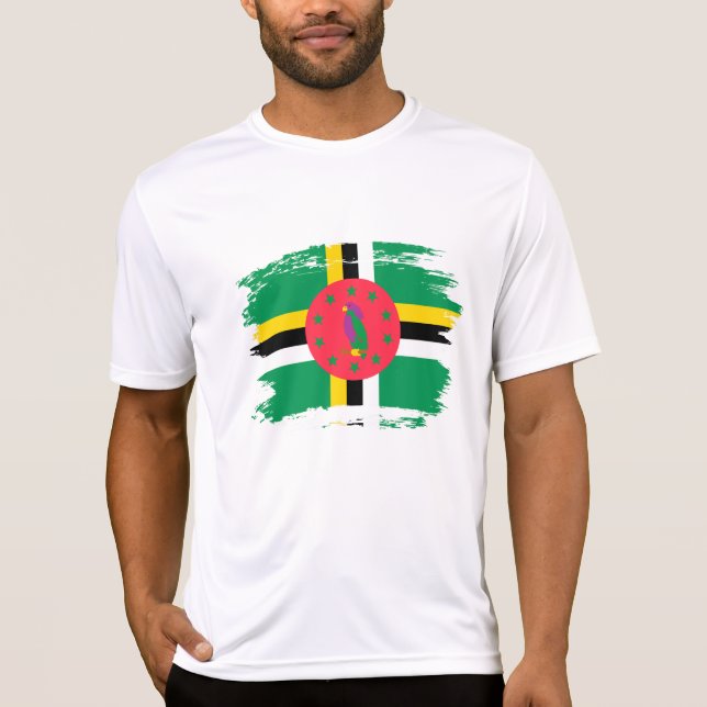 Dominica flagga t shirt (Framsida)