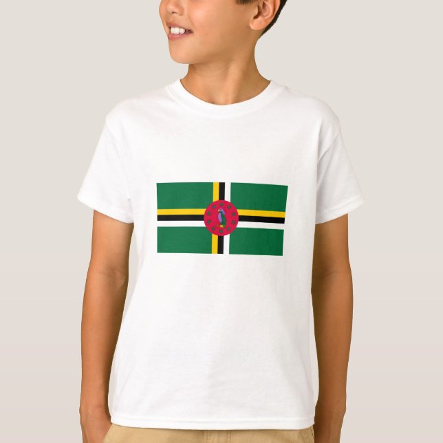 Dominica Flagga T Shirt (Framsida)