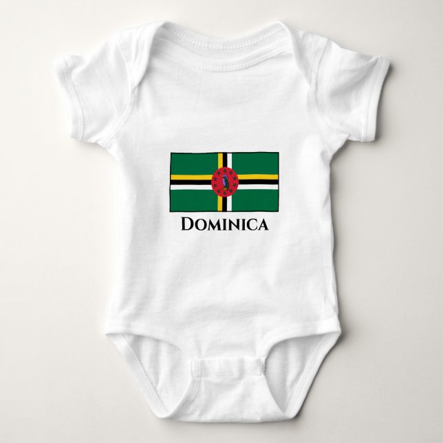 Dominica Flagga T Shirt (Framsida)