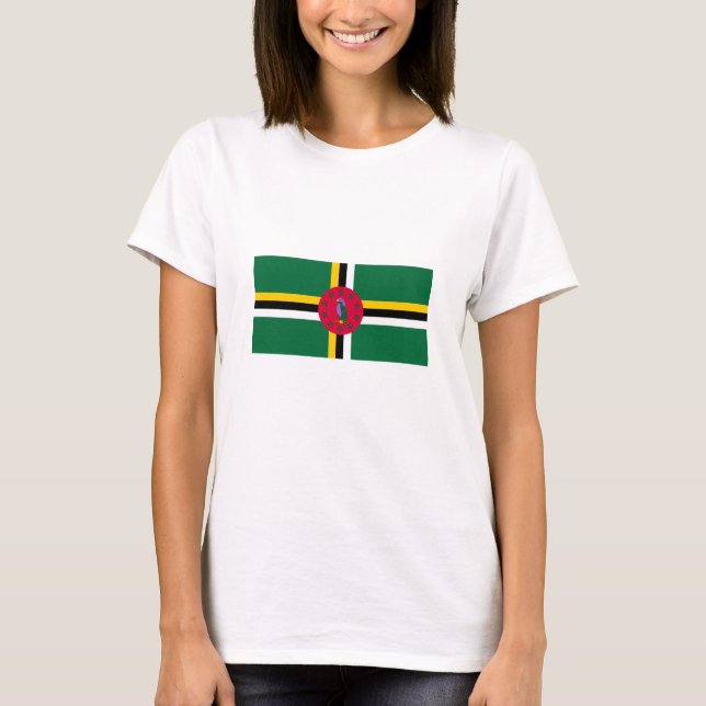 Dominica Flagga T Shirt (Framsida)