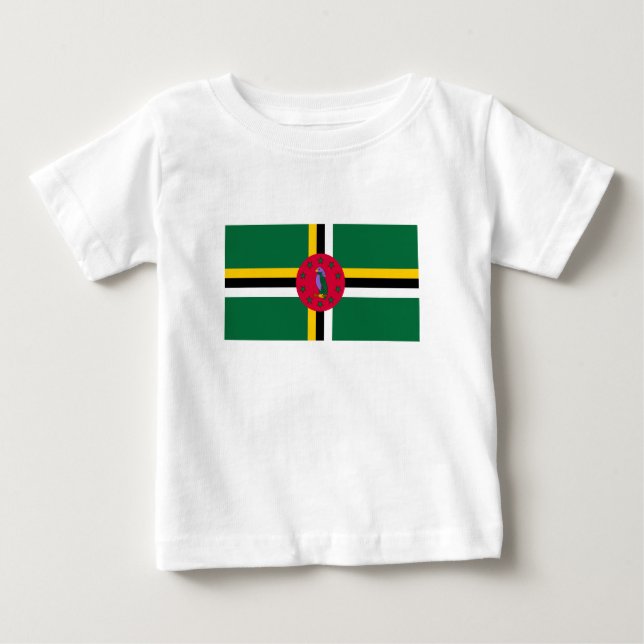 Dominica Flagga T Shirt (Framsida)
