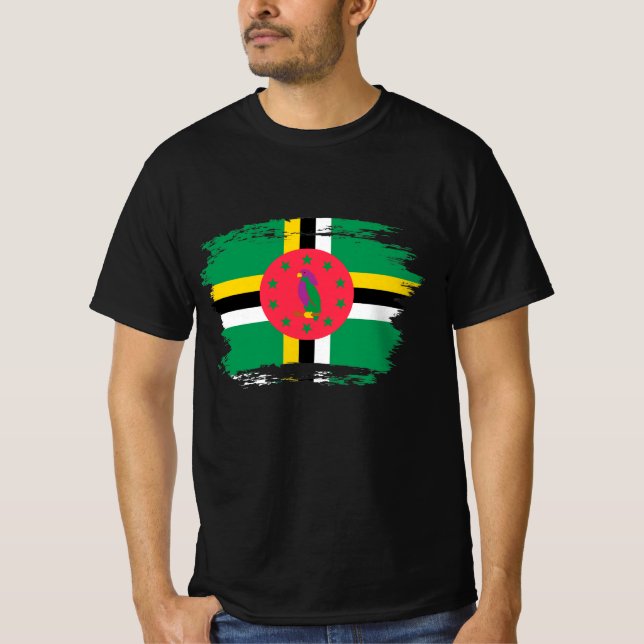 Dominica flagga t shirt (Framsida)