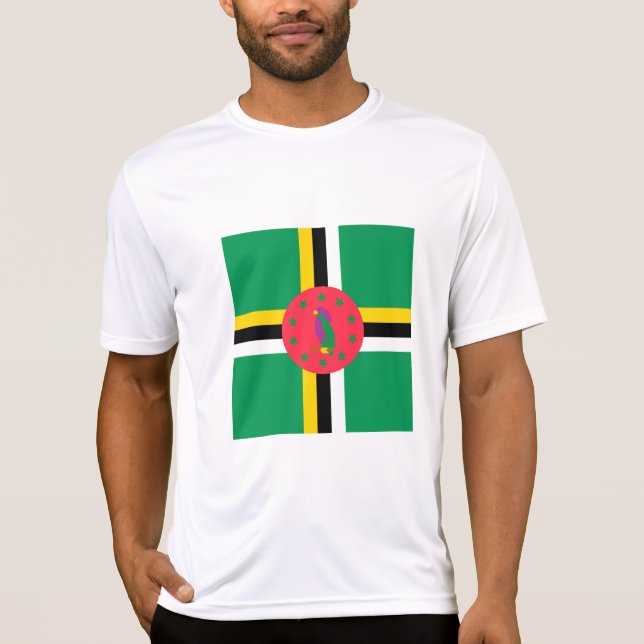 Dominica flagga t shirt (Framsida)