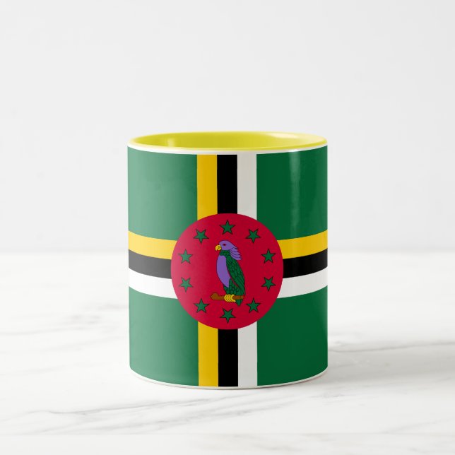 Dominica Flagga Två-Tonad Mugg (Center)