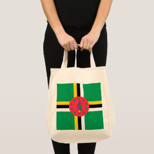 Dominica flagga tygkasse